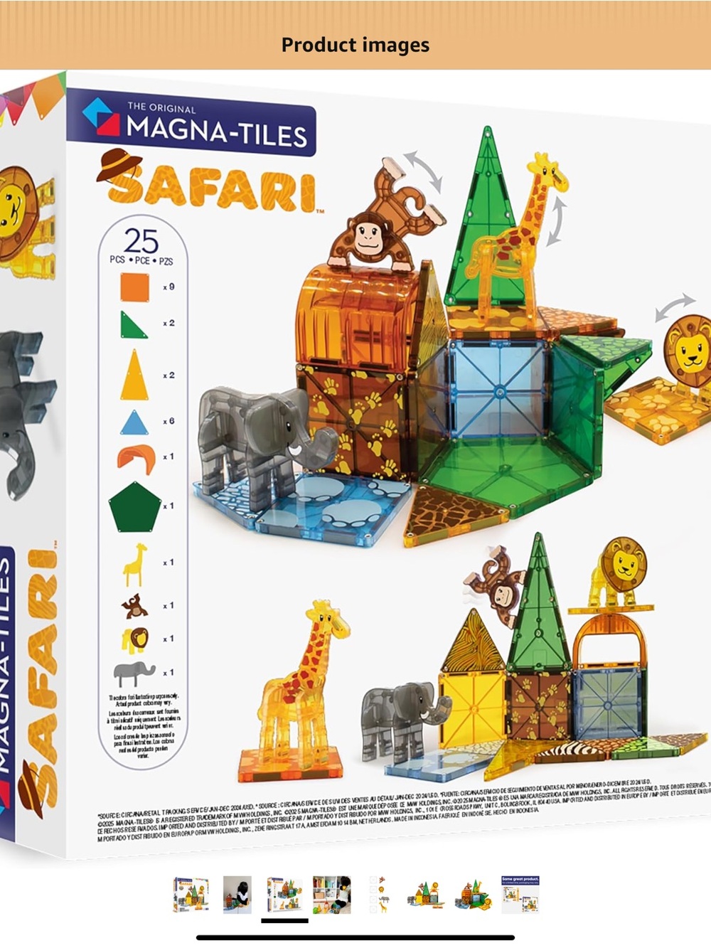Magna tiles Safari 25-Piece Building Set - Yellow & Green - Picture 2 of 6